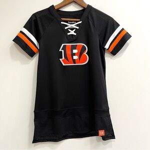 Cincinnati Bengals Fanatics Black/Orange Team Draft Me Lace-Up Raglan T-Shirt